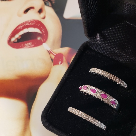 Beautiful Precious Ruby Gemstone Diamond Rings - Picture 1 of 8